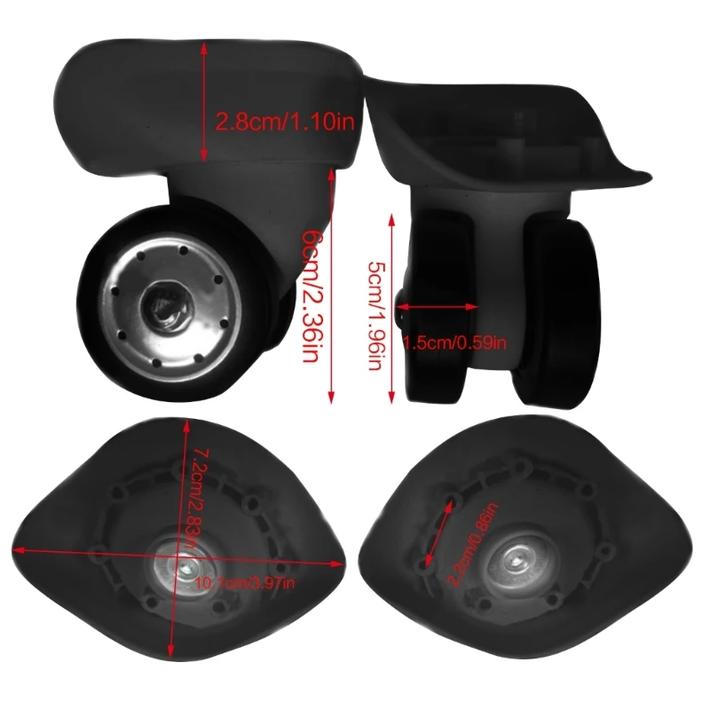 Ruedas equipaje repuesto A88, Accesorios reparación, rueda silenciosa Universal para equipaje, Maleta viaje, 1 par