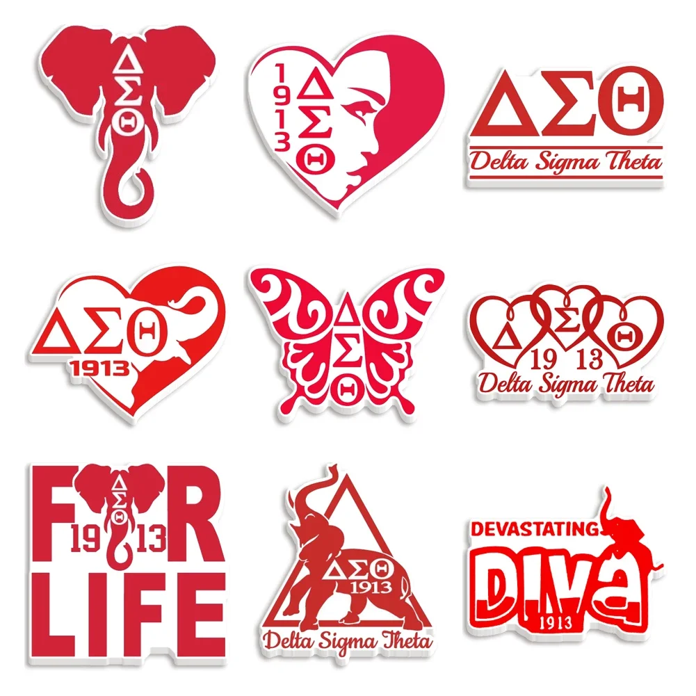 Delta Sigma Theta Sorority Red 10pcs/Lot Flat Resin Planar Clear Acrylic Glitter Acrylic For phone case Flatback Resin Charm