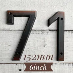 1pc 152mm Metal House Number Outdoor 6 inch Aged Bronze Apartment Door Number Mailbox Address Sign #0-9 With Screws