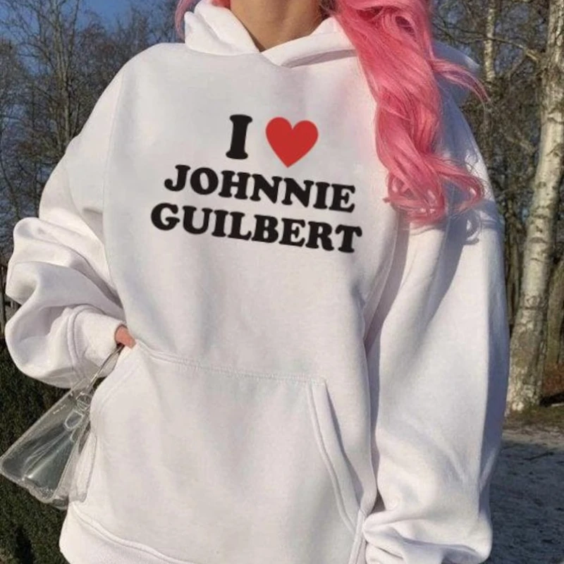 Funny Hoodie Johnnie Guilbert Jumper 2000’s Sweatshirt I Heart I Love YouTube YouTuber Grunge Clothing Y2K Long Sleeve Winter