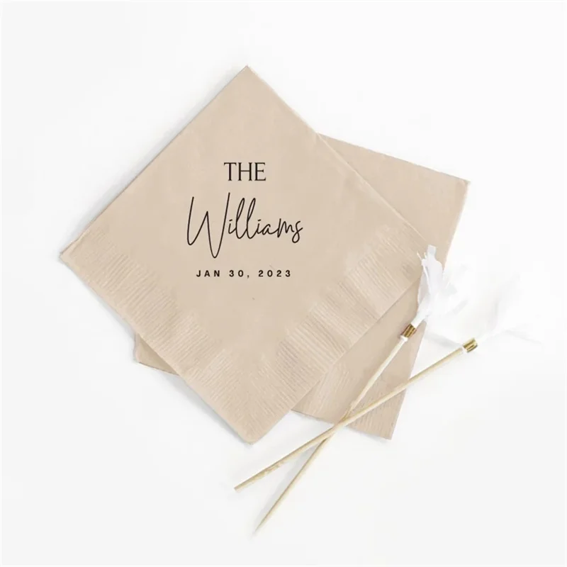 

50PCS Custom Wedding Napkins, Personalized Wedding Napkins, 2ply Paper Napkins Wedding Favors, Custom Wedding Favors, Paper Napk