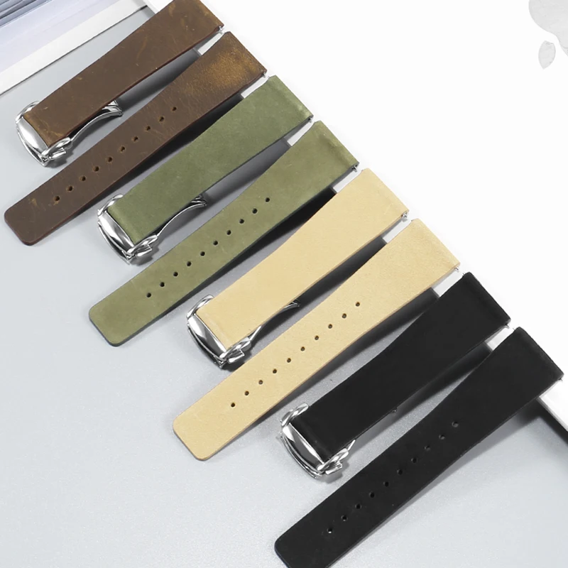 

Matte leather watch strap suitable for Radar Captain Cook, Nishitetsu, Longines, Universal Tissot watch chain accessories