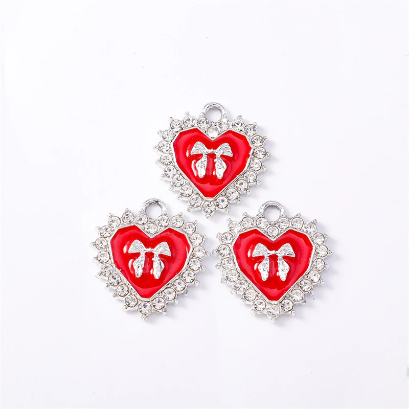 Duarte 20 Teile/los Nette Kristall Bowknot Herz Charms Anhänger für Schmuck Machen Tropfen Ohrringe Halsketten Armbänder DIY Handwerk Geschenk – Detail 6