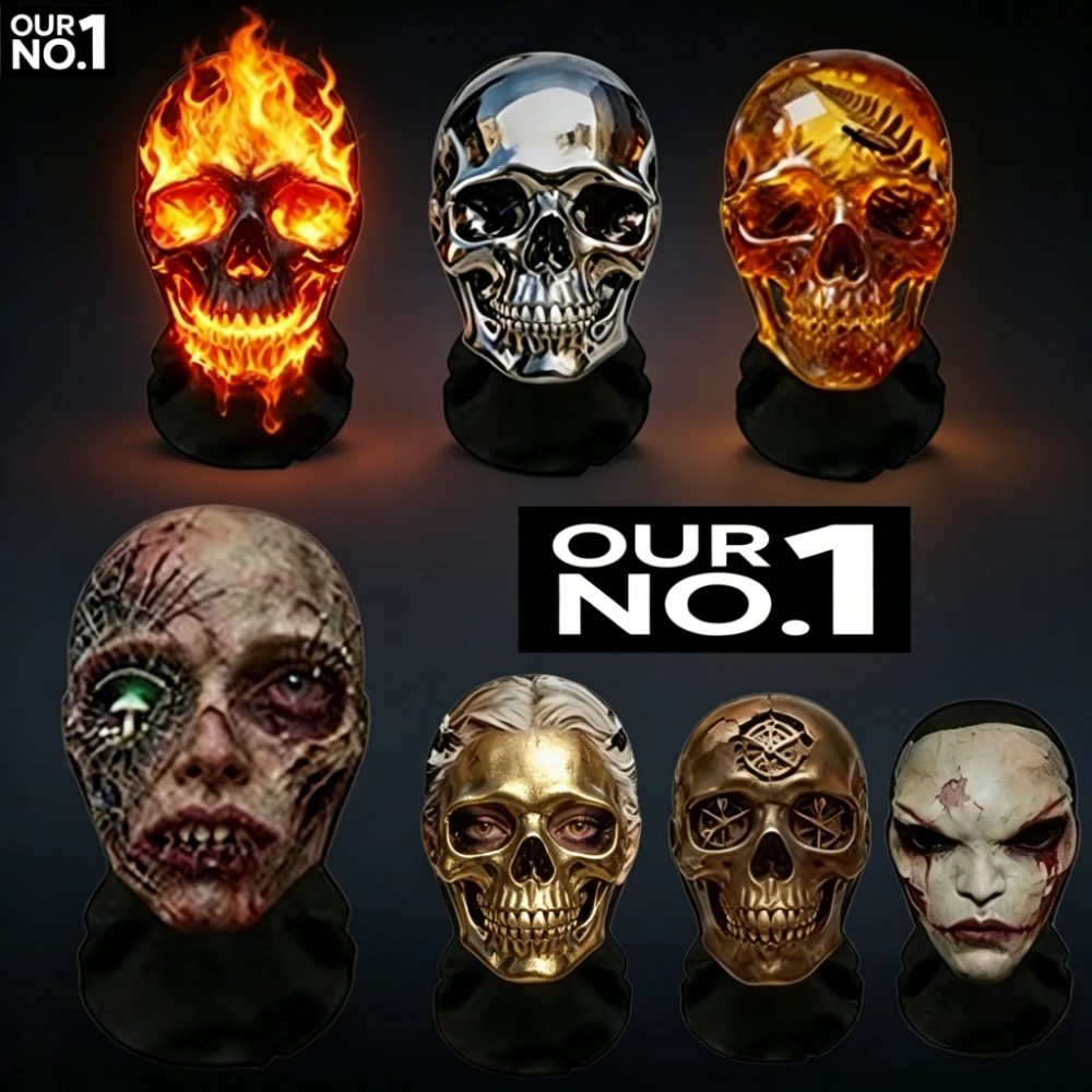3D Halloween Horror Skull Zombie Full Face Mask Breathable Mesh Headgear Cosplay Prop for Halloween Party Prank Carnival