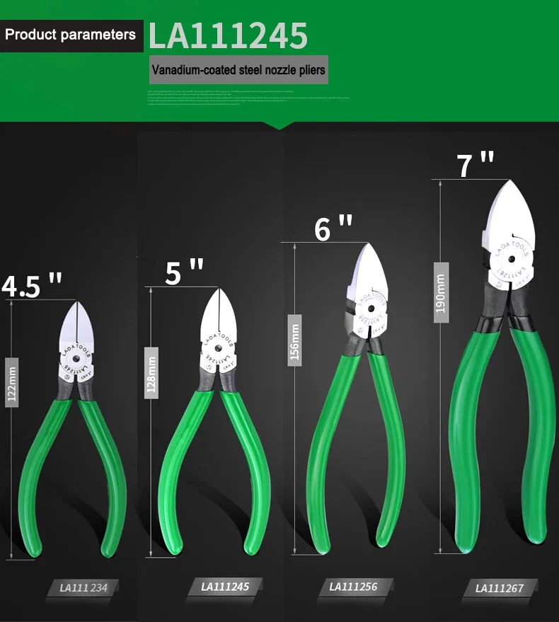 LAOA 4,5/5/6 Zoll Präzisions-Seitenschneider aus Chrom-Vanadium-Stahl, Modell Elektriker-Schere, Diagonalzange – Detail 5