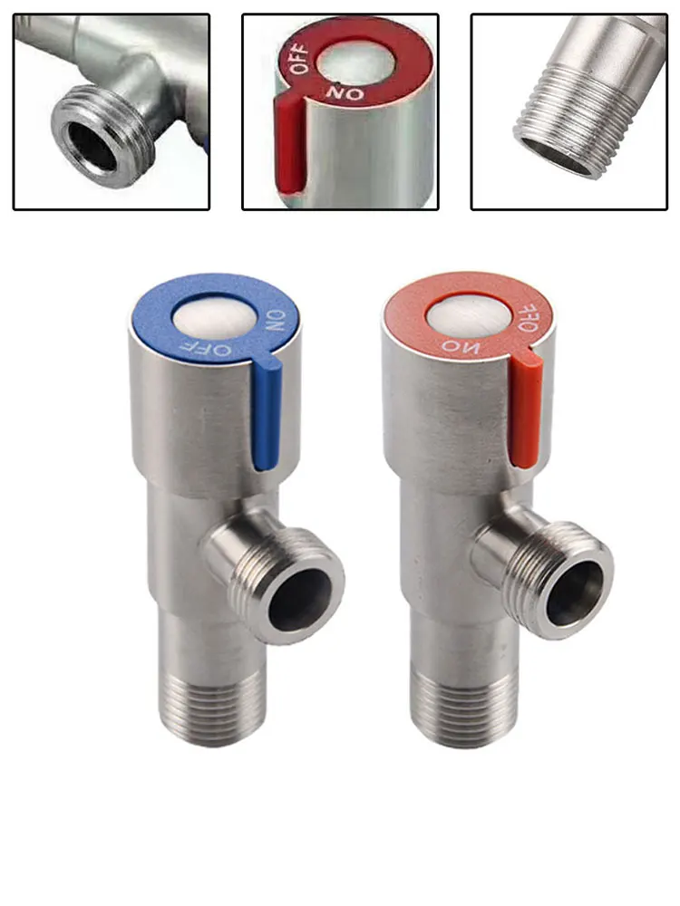 

1 Pc Stainless Stee===le Valve Cold Ho===ater Stop Valve OF== ON Switch Bathr==Kitchen Toilet Si=============eplacement Tool