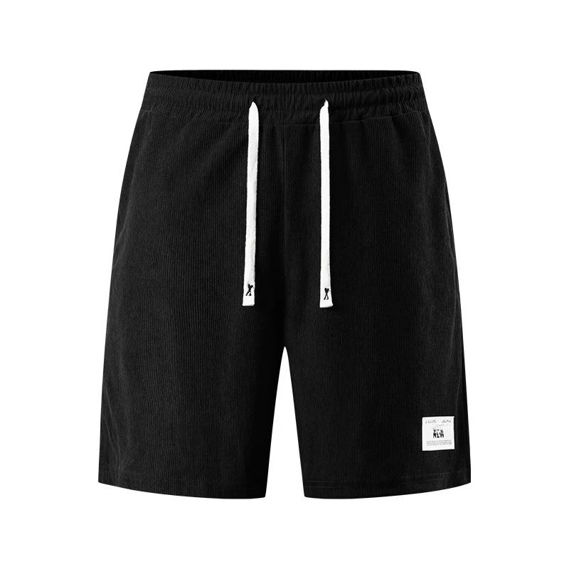 

Men Leisure Shorts Men's Solid Color Drawstring Sport Shorts Summer Pockets Corduroy for Daily Beach Short Pants Oversized Pants