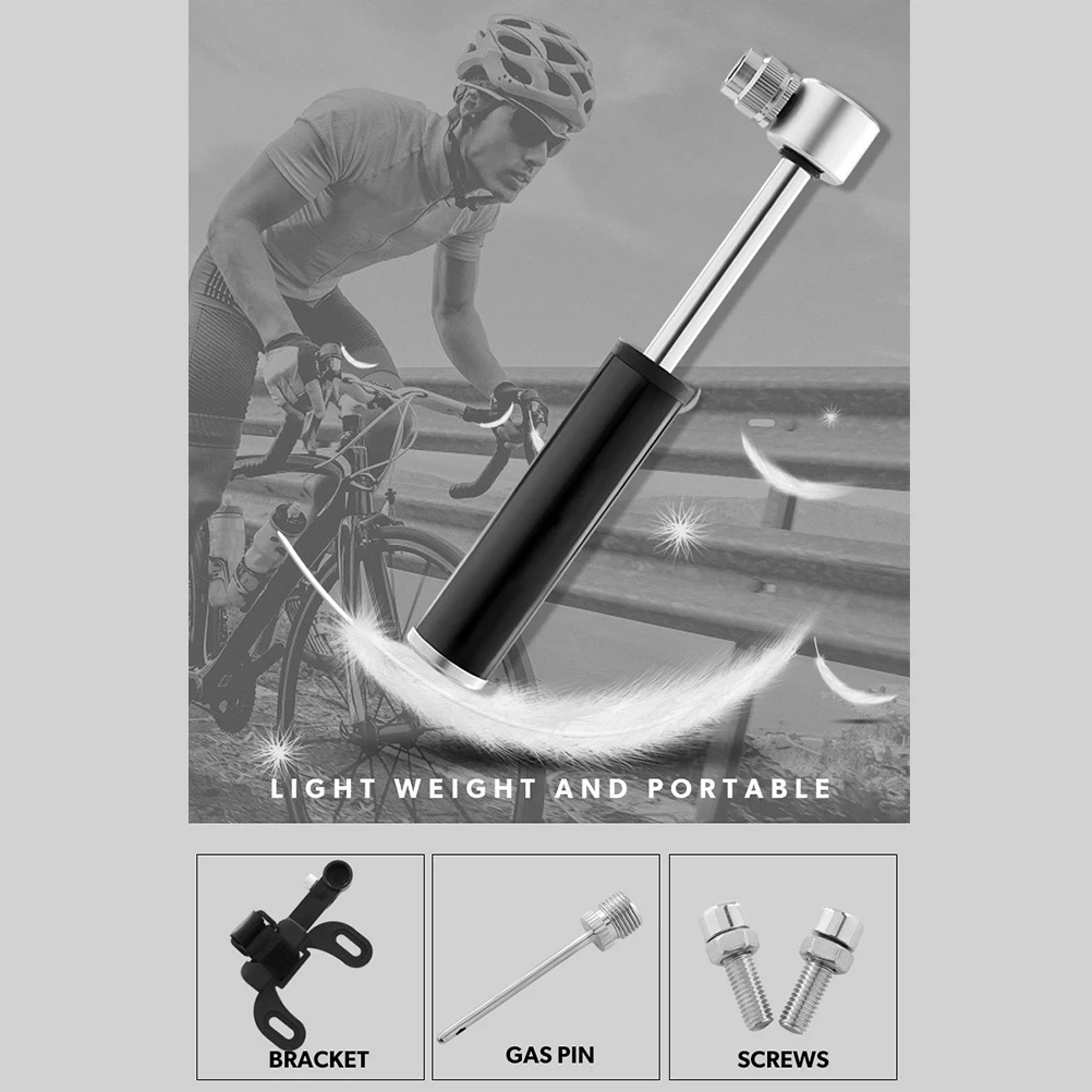 

1 Set Portable Aluminum Alloy Tire Inflator Bike Pump Mini Air Cycling Pump Secure Thread-On Connection Durable Lightweight