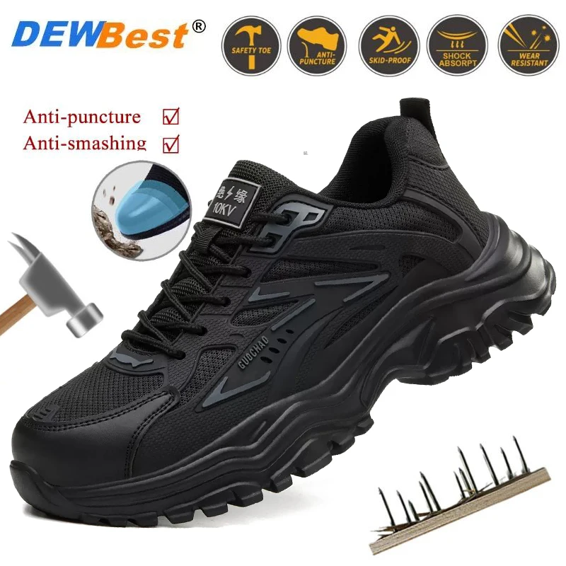 Men's Impact-Resistant, Puncture-Resistant, Metal-Free, Insulated 10 kV Safety Shoes—Lightweight Electrician's Shoes