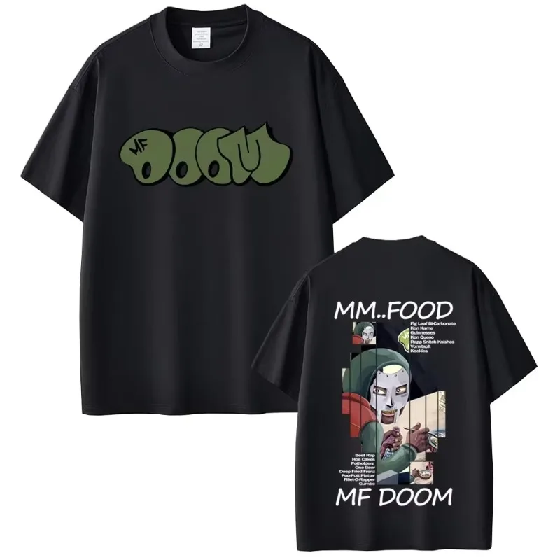 Rap Singer Mf Doom Shirt with Crazy Album Pattern Y2K Hip-hop Style Fashion Print Pattern Casual Men's and Women's T-shirt
