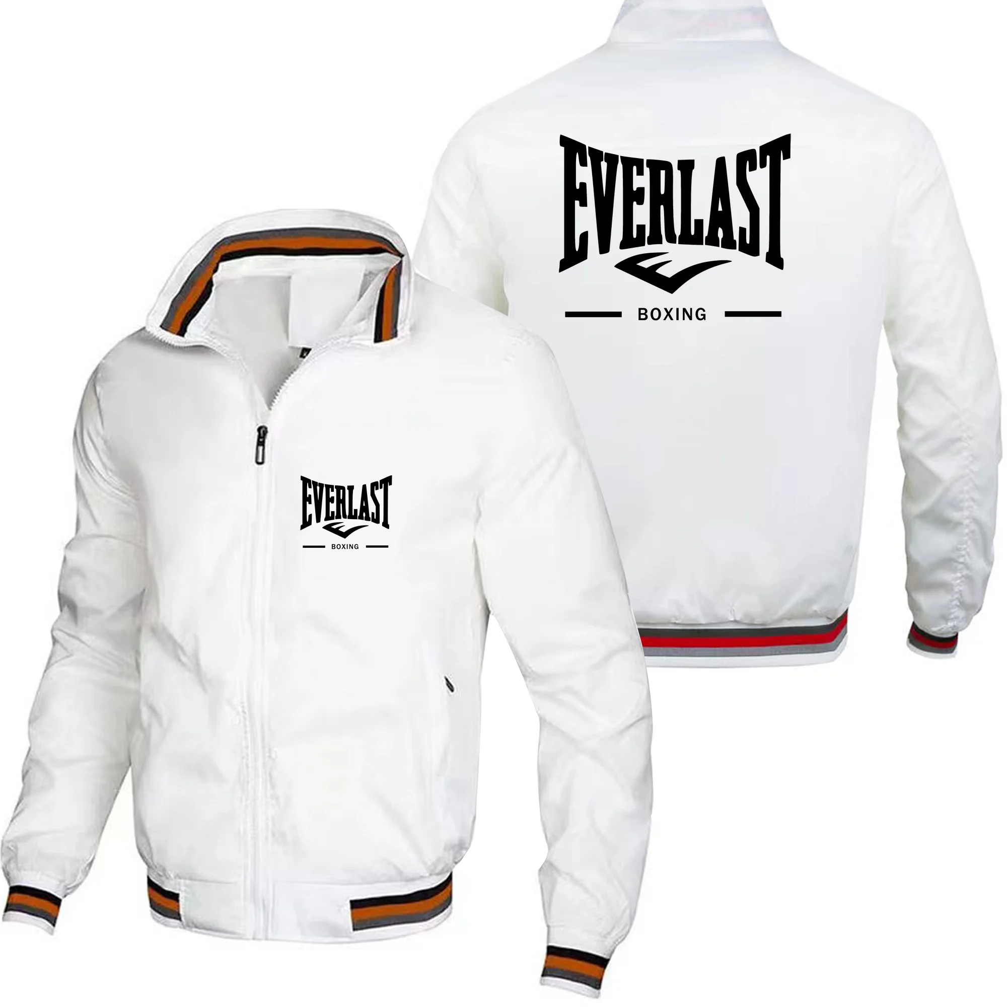 EVERLAST BOXING Men's high-quality and fashionable casual baseball jacket, motorcycle jacket, outdoor sports windbreaker