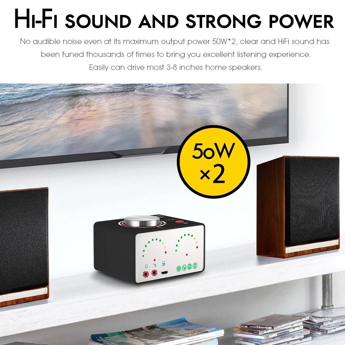 Douk Audio HiFi estéreo Mini Bluetooth 5,0 TPA3116, amplificador de potencia Digital, receptor de Audio, tarjeta de sonido USB, auriculares