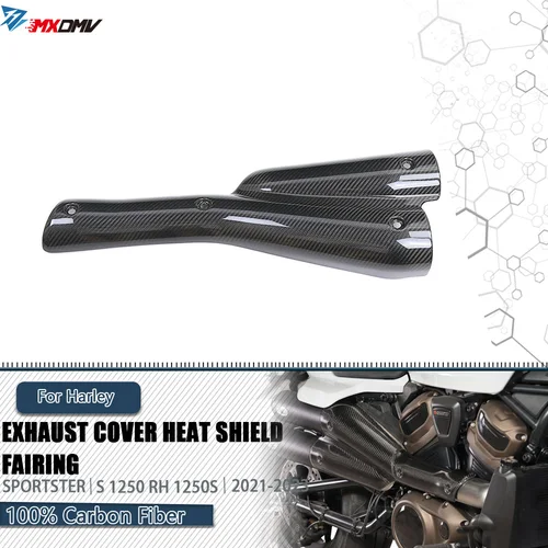 할리 스포스터 S 1250 RH1250 RH 2021-2023 탄소 섬유 배기 파이프 열 차폐 커버, 보호대 가드 오토바이 페어링