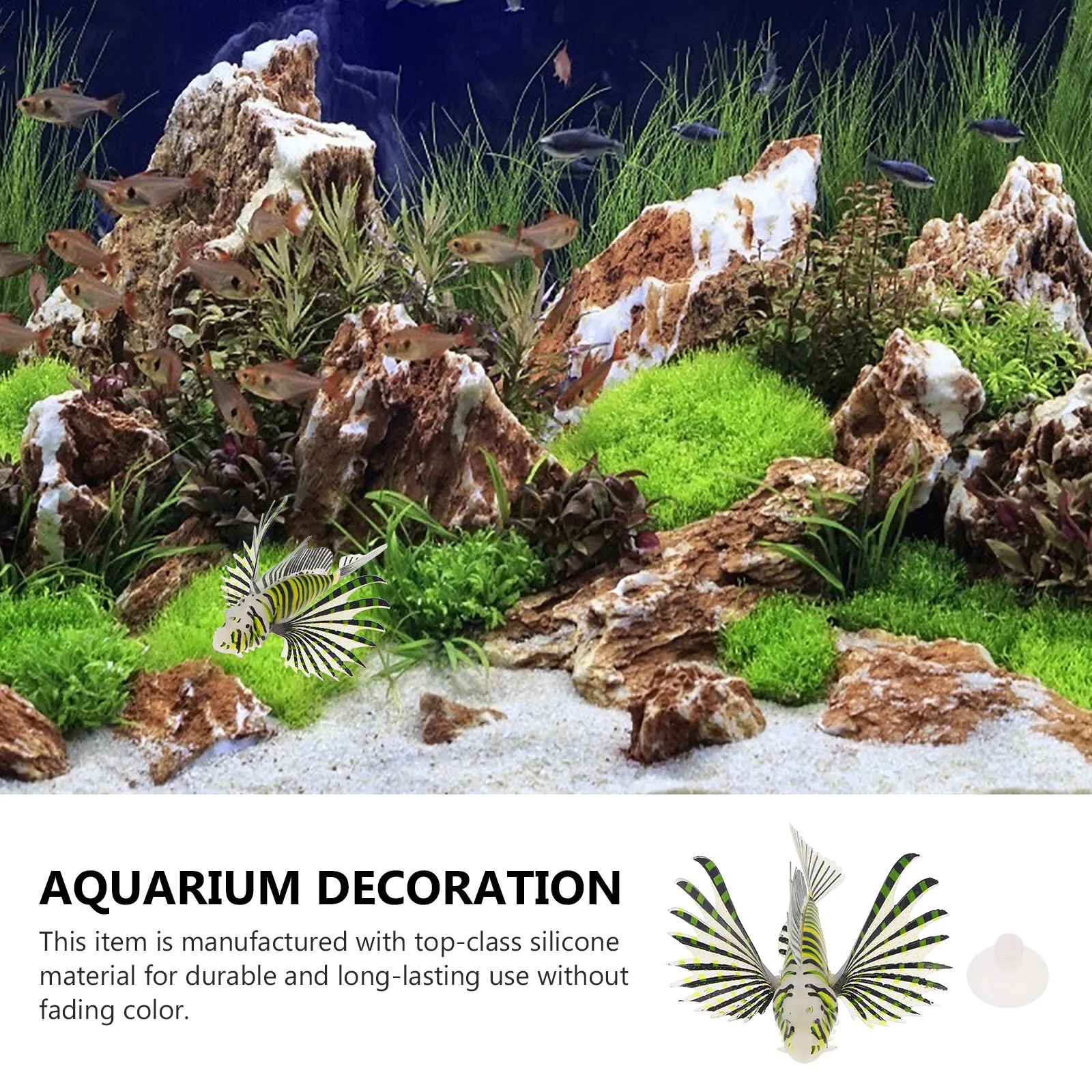 

Glowing Lionfish Ornament Simulation Aquarium Decoration Artificial Tank Decor Landscaping Fake Silicone Fish Aquarium Ornament