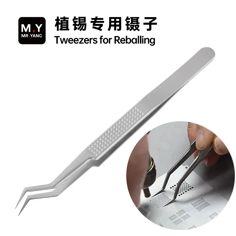 

YCS MR.YANG Professional High Precision Tweezers for Mobile Phone BGA Reballing Soldering PCB Chip Positioning Repair Tool