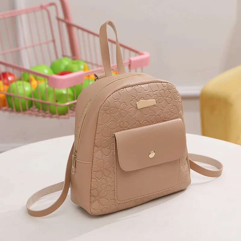 Embossed and minimalist student backpack, girl embossed backpack, sweet and adorablel single shoulder carrying crossbodybag