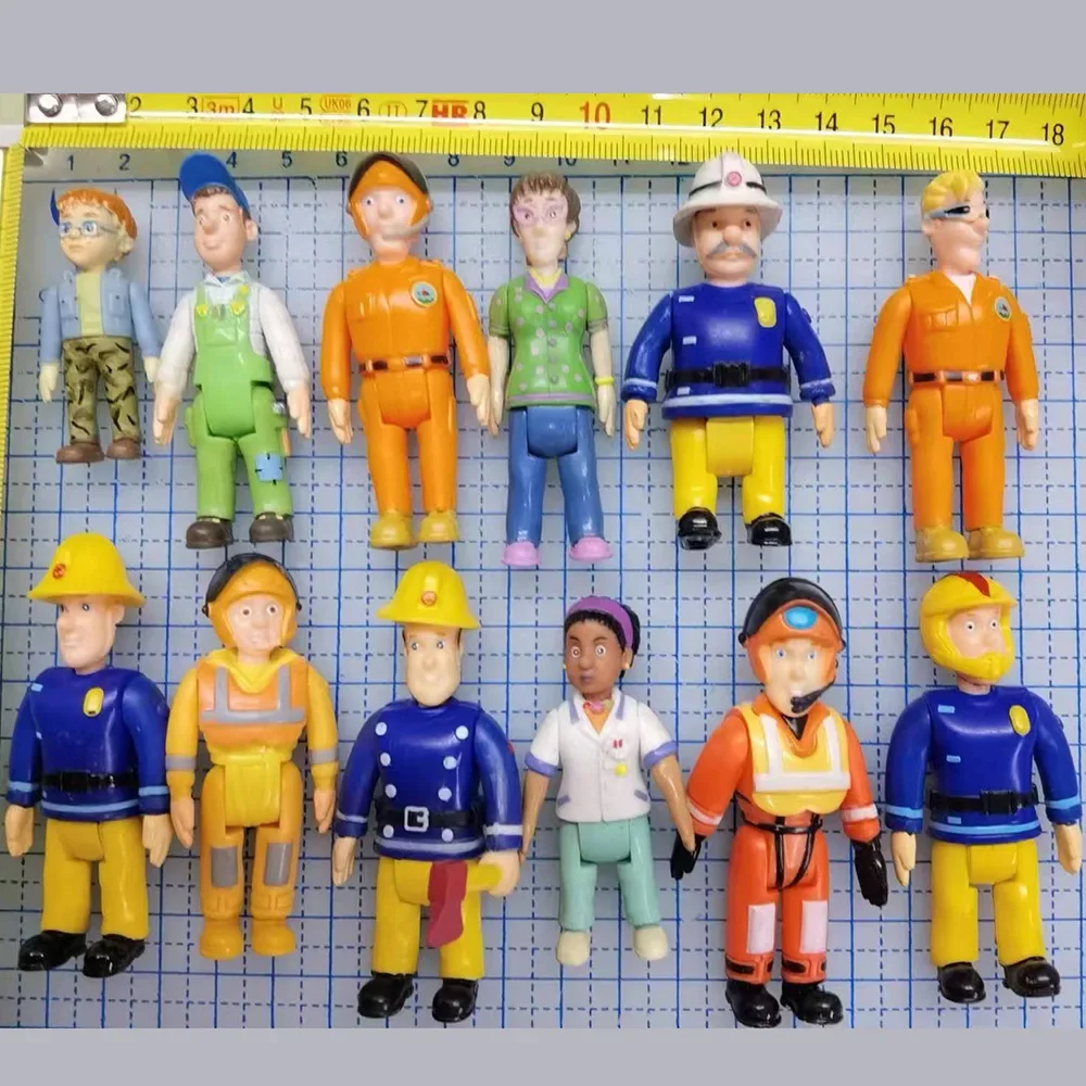 10 قطعة رجل الإطفاء سام الكرتون أنيمي مكافحة الحرائق نموذج لجسم ألعاب الدمى البلاستيكية صبي فتاة لعبة للأطفال عيد الميلاد هدية عيد الميلاد