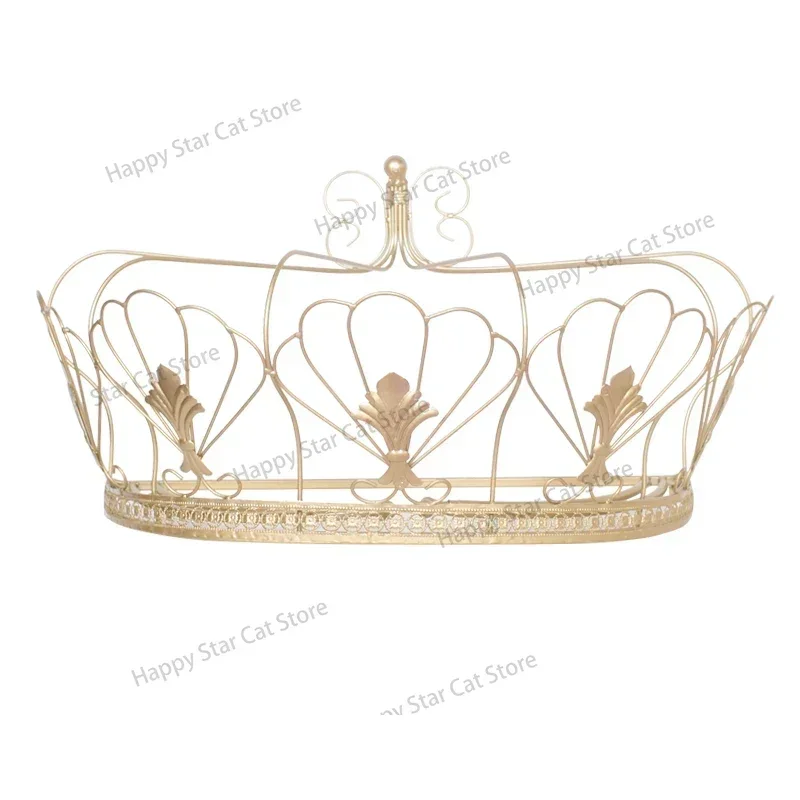 Bed Curtain Rack European Girl Children Bedside Decorative Crown Curtain Fabric Display Rack Mosquito Net Rack with Hook