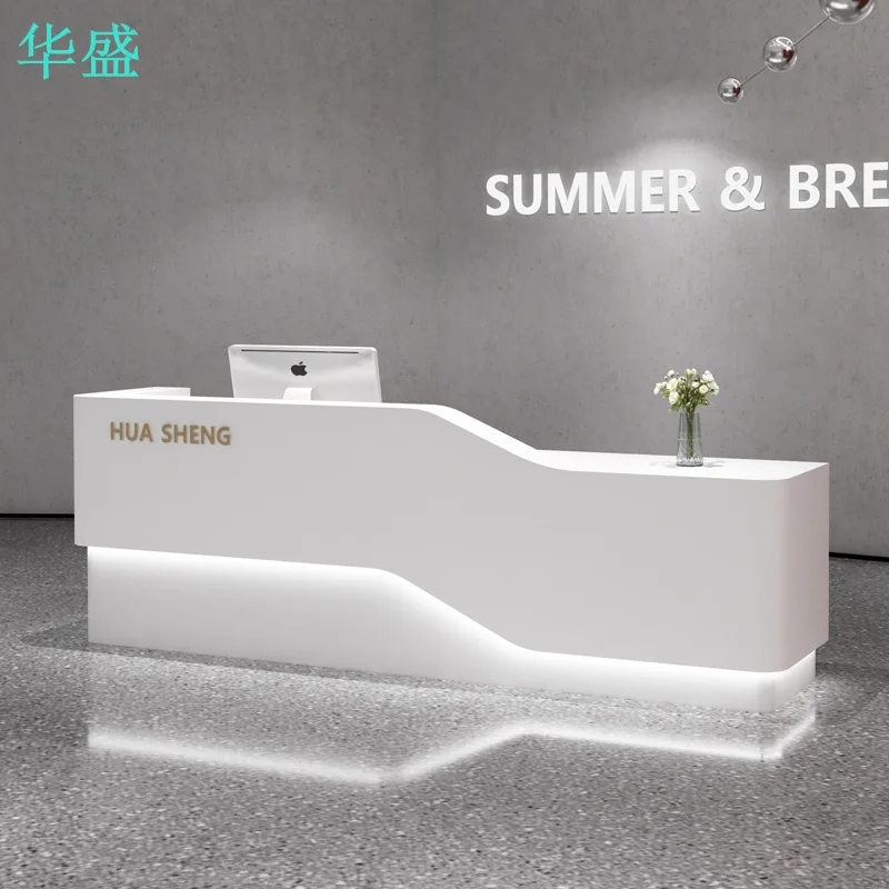 مكاتب الاستقبال الحديثة البسيطة متجر الملابس مكاتب الاستقبال التجميل صالون الخبز الورنيش أثاث المكاتب استقبال ZY40JDT #2