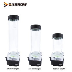 Barrow 17 W RGB-Pumpe/Reservoirkamm, DDC-PWM-Pumpe + 195 mm 245 mm/295 mm Reservoir für Wasserkühlsystem, Temperatursensor, Schwarz