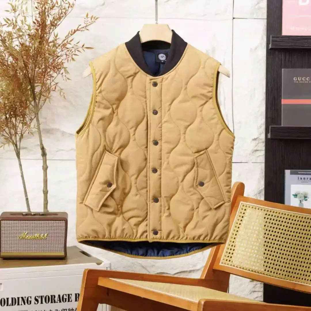 防水アウトドアベスト カップルお揃い 刺繍なし コットン製 暖かい トレンド感のある若者向け スタンドフィット 冬ファッション