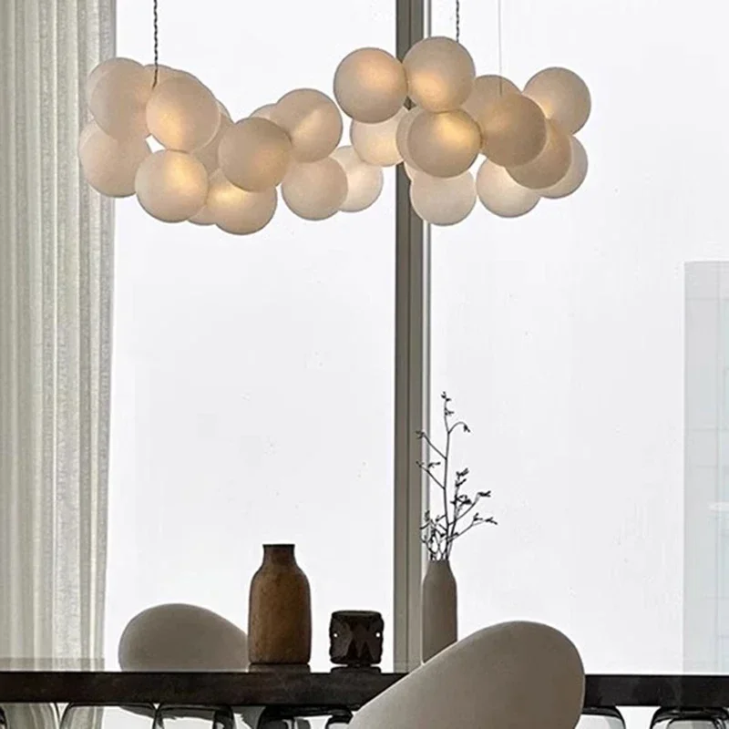 French modern restaurant pendant light magic bean bubble ball LED light Nordic luxury home decoration living room Art lighting