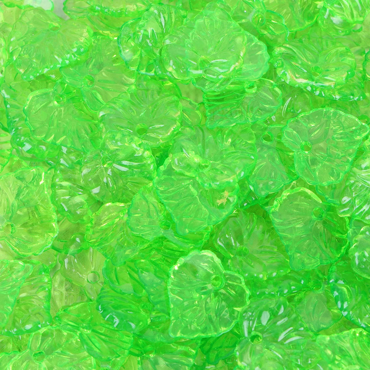 

1Set Green Leaf Jewelry Accessories Acrylic Simulated Bright Leaves Large Holes DIY Earring Bracelet Necklace Making Decors