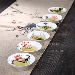 Jingdezhen Dropshipping Tea Set Hand-painted Tea Cup Puer Black Tea Tieguanyin Ceramic Small Cups Chinese Household Teaware