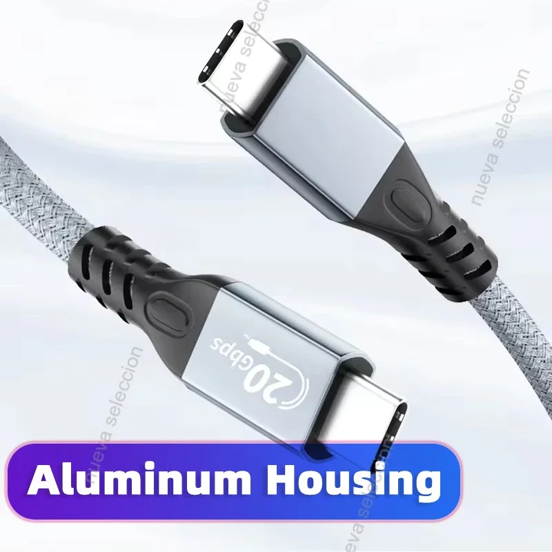 USB 3.2 Gen 2x2 20Gbps USB-C to USB-C Data Cable Type-C 100W Fast Charge Short Cord Braided Wire for Xiaomi Huawei Macbook Pixel