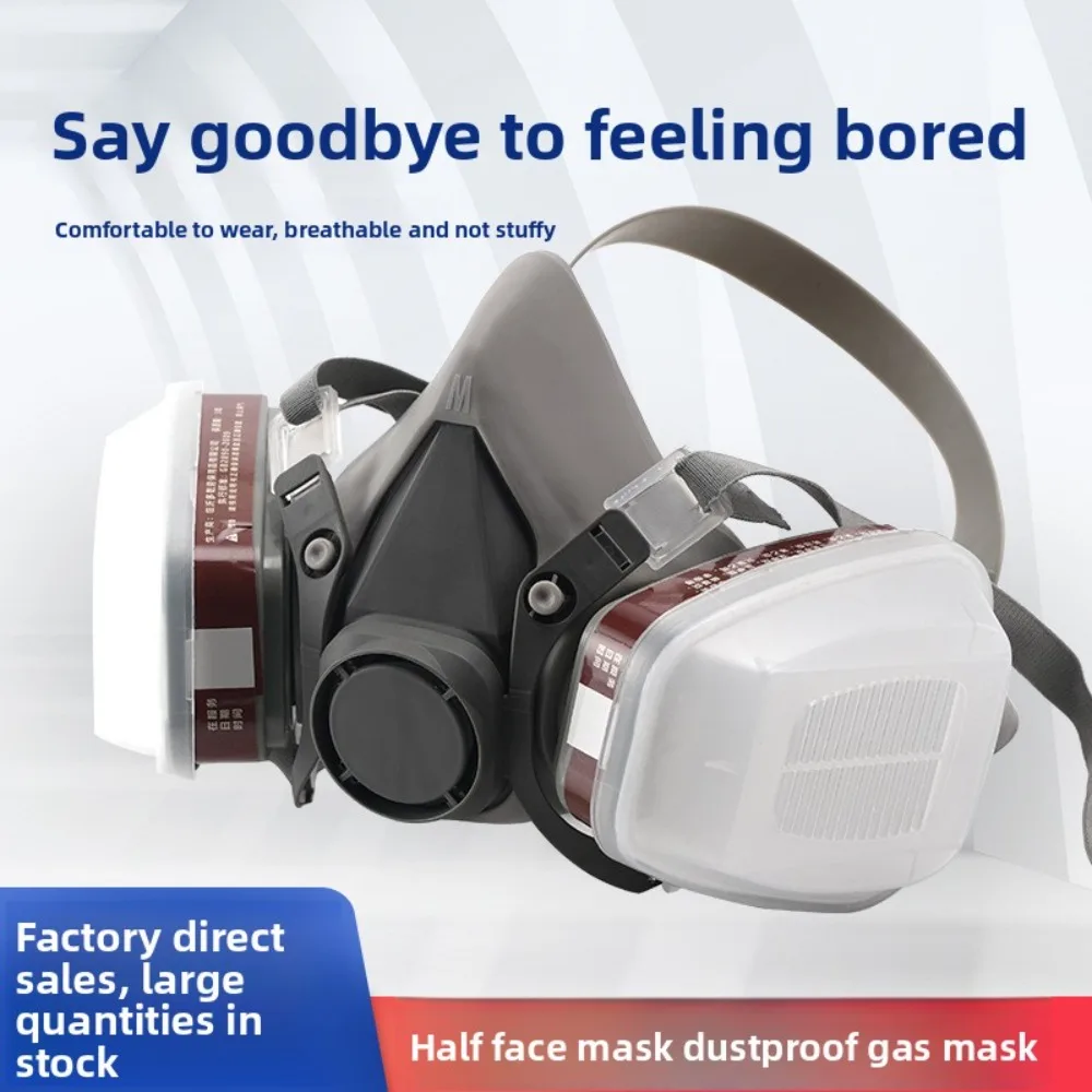 Máscara de gas 6200: antipolvo para pintura, decoración, lijado, antóxico para pesticidas y productos químicos, mascarilla facial a prueba de polvo