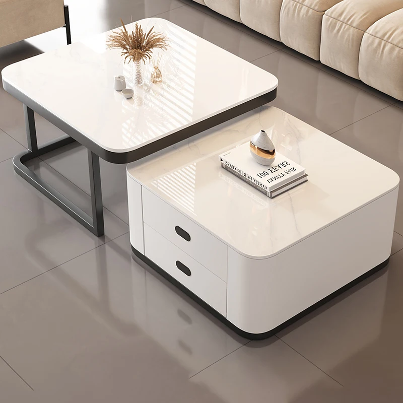 

Elegant Design Coffee Table Simple Glam Vintage Premium Side Table Creative Storage Coffee Mesas Living Room Furniture ﻿