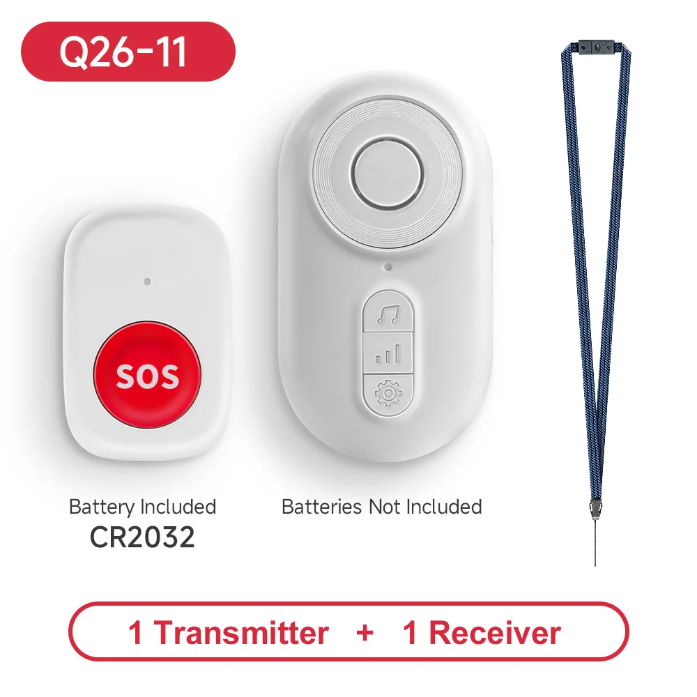 Zorgverlener Pager Draadloze verpleegkundige oproepknoppen voor ouderenbewaking SOS-waarschuwingssysteem Draagbare alarmoproepbel voor verpleeghuis