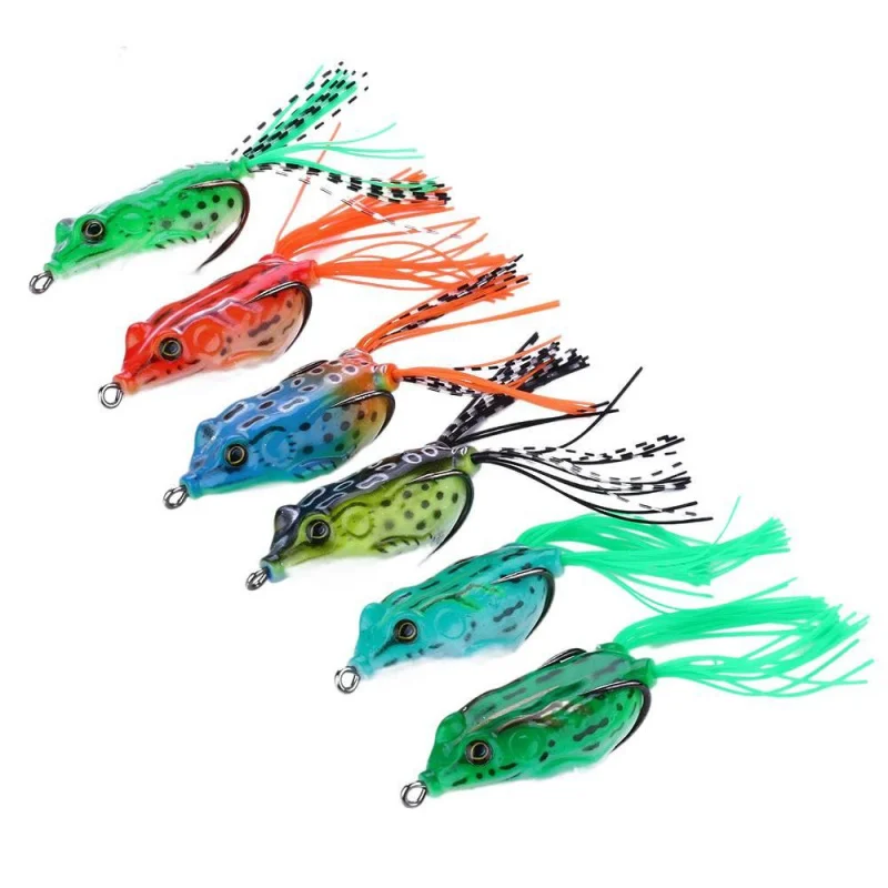 

Набор из 6 мягких приманок Thunder Frog, 5,5 см, 12,5 г, разноцветное рыболовное снаряжение для ловли рыбы