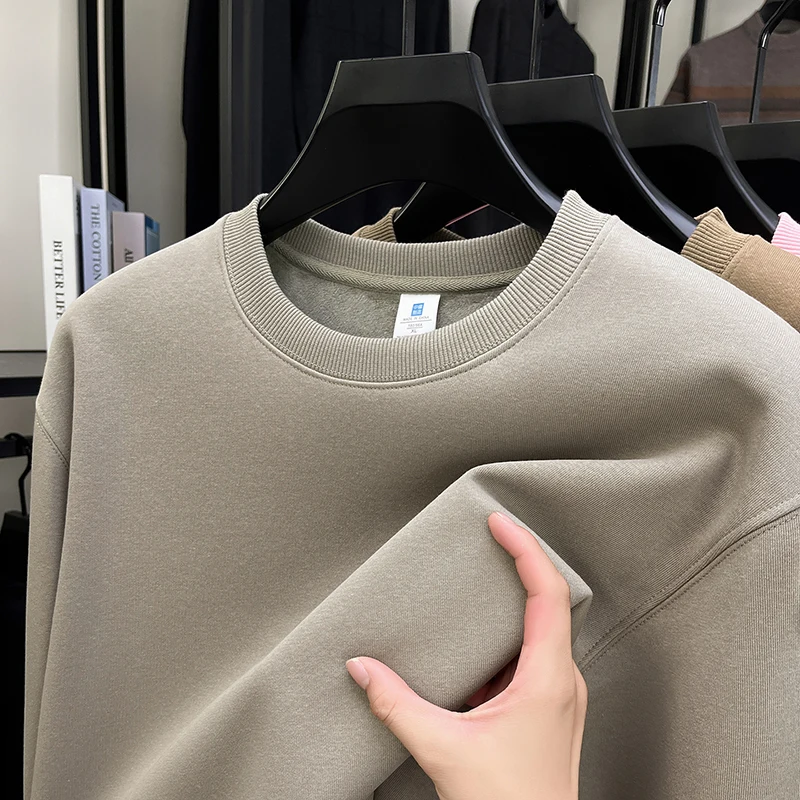 

2025 Men's Spring and Autumn Hoodie 2025 New Pure Cotton Long Sleeve T-Shirt Casual Multi-purpose Base Layer