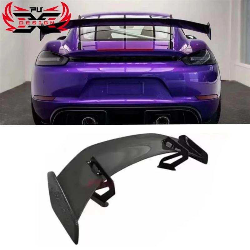 

For Porsche Cayman 718 Boxster GT4 Dry Carbon Fiber Rear Trunk Wing RS Style Rear Spoiler