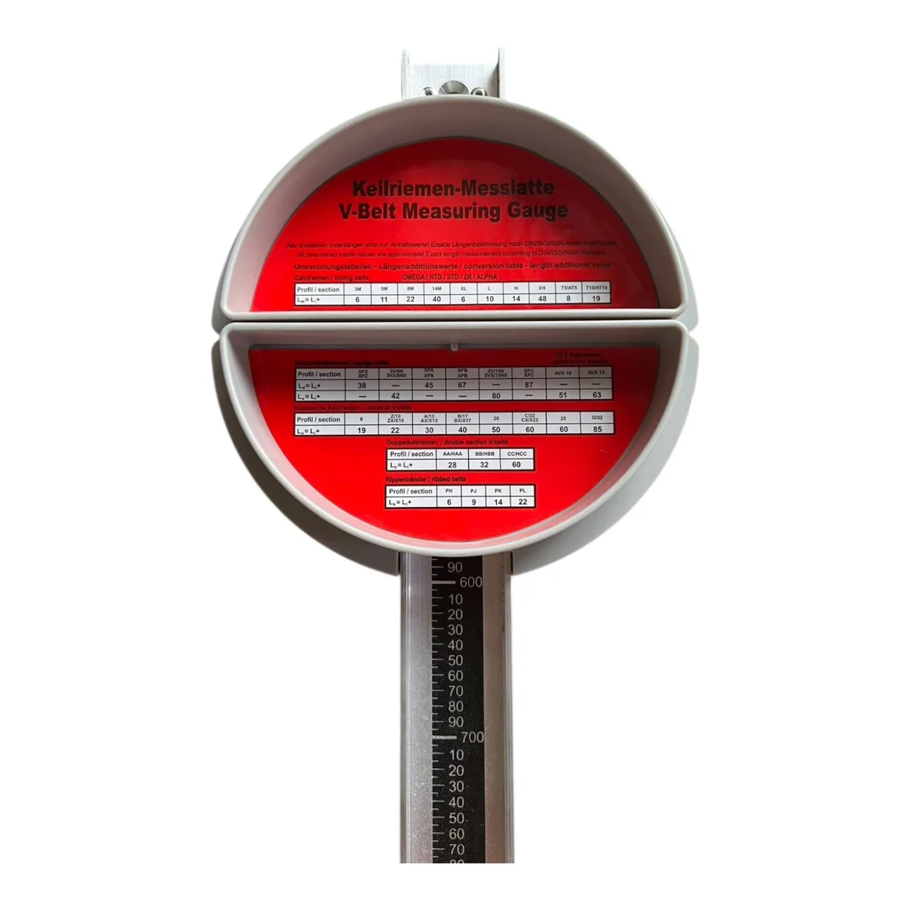 ABS Aluminum Alloy High Accuracy V-Belt Measuring Ruler PVC 500-3550mm Inside Length TZ-903 for Timing & Ribbed Belts