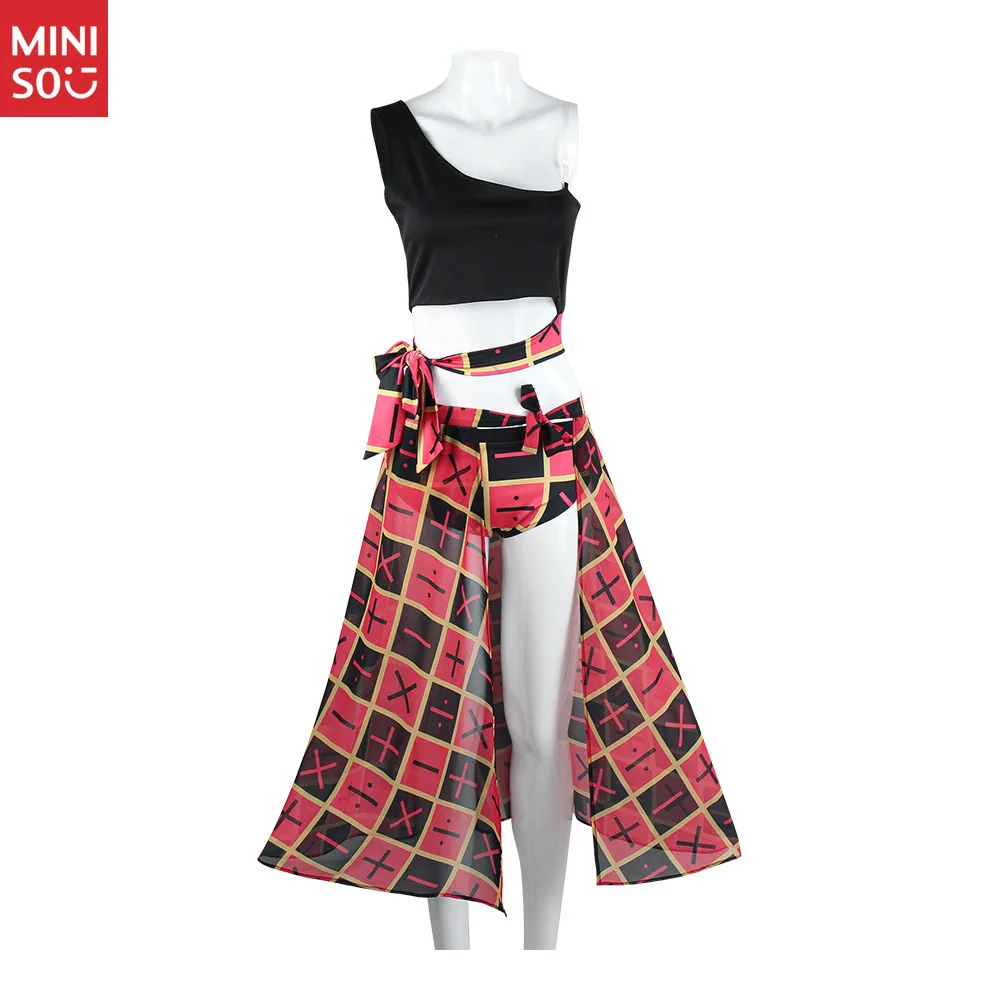 

Miniso JOJO's Bizarre Adventure Trish Cosplay Costume, Summer Swimsuit Two-Piece Hot Spring Performance Outfit