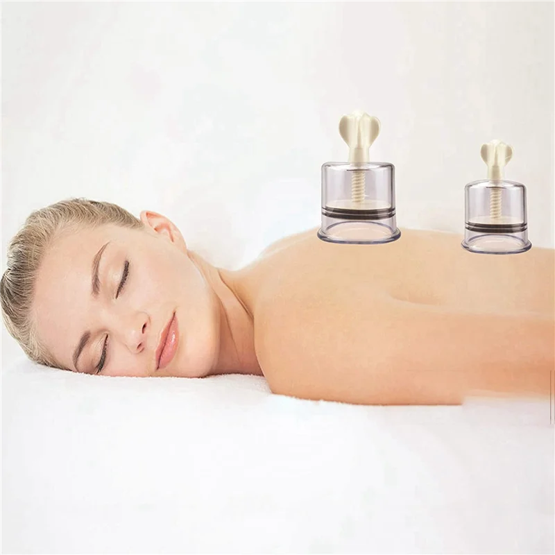 ABLU-2 Pcs Cuppingดูดถ้วย-มือTwistแบบพกพาThickenสูญญากาศCuppingอุปกรณ์นวดตัวเต็มรูปแบบนวดผ่อนคลายCupping