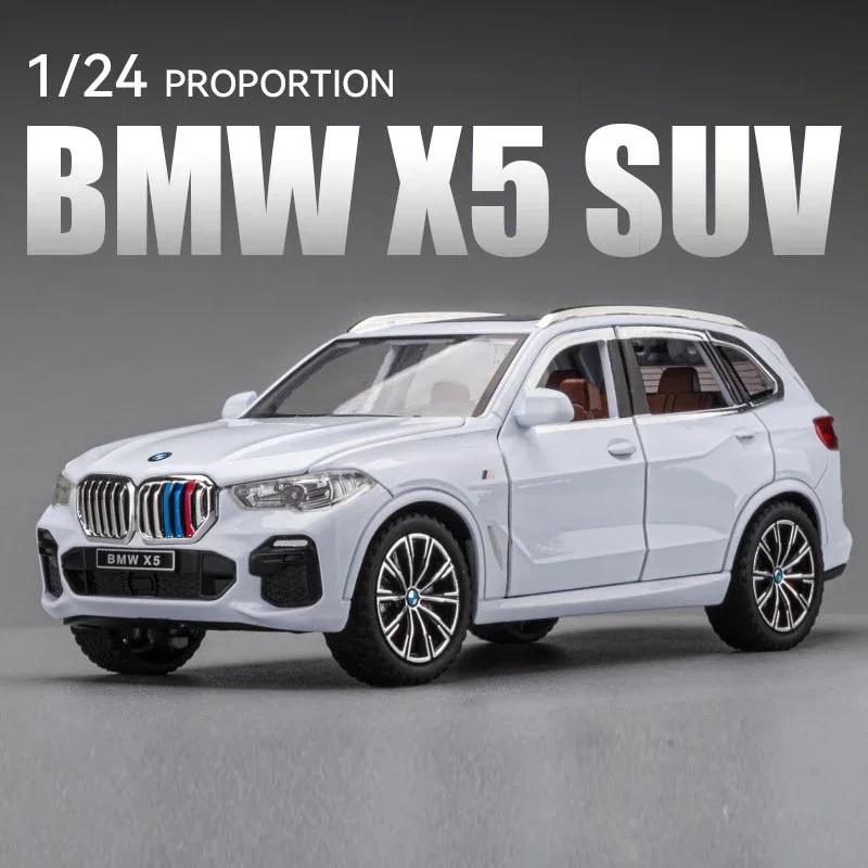 X5 سبيكة SUV نموذج سيارة محاكاة 1/24 BMW مع ضوء الصوت الأطفال المعادن دييكاست لعبة مجموعة السيارات مصغرة Voiture