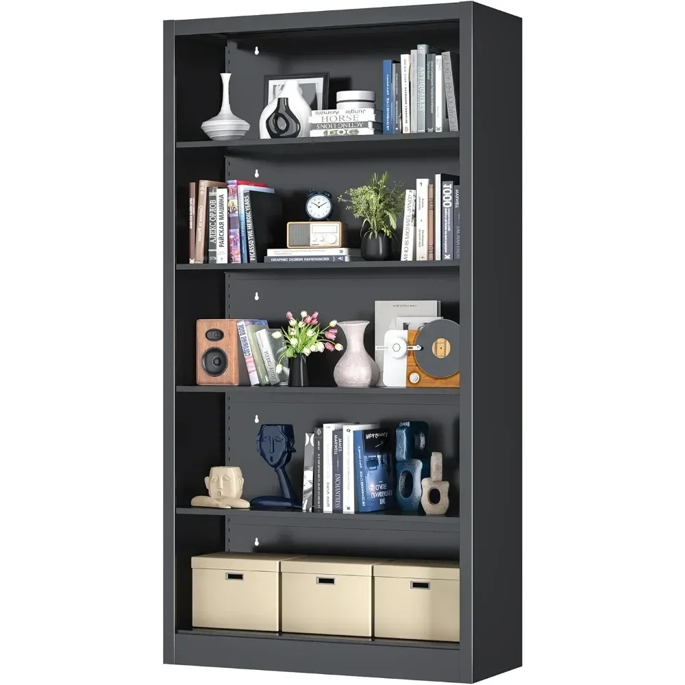 Estantería para libros, estanterías de 14" de profundidad para libros, kit de garaje, CD, decoración, librería de 66" de alto para el hogar, oficina, biblioteca, sala de estar