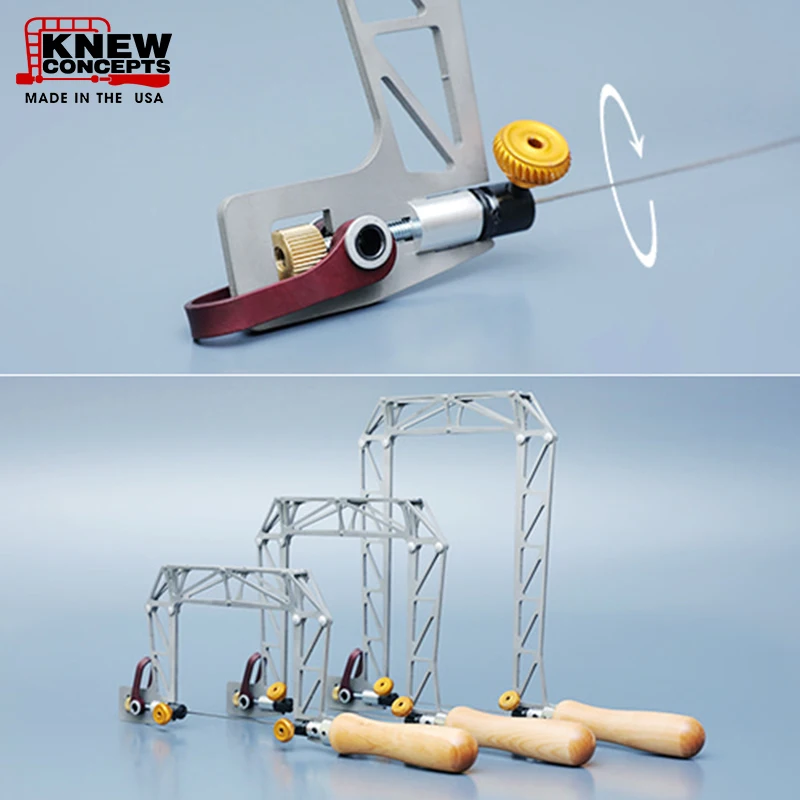 KNEW CONCEPTS Titanium Birdcage Fret Saw Lever Tension & 360° Swivel Clamps Adjustable Sawblade Directio 3