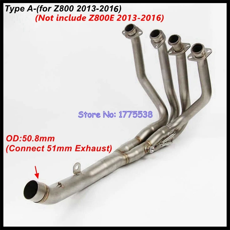 For Kawasaki Z800 Z900 Z900RS Z1000 Motorcycle Exhaust System Collector Header Escape Muffler Front Pipe for51mm/OriginalExhaust