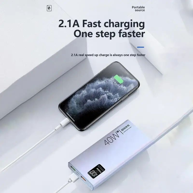 Mobile Power Bank Fast Charging Mobile Bank Portable Cell Phone Charger With Digital Display High Capacity 10000mAh Mobile Power