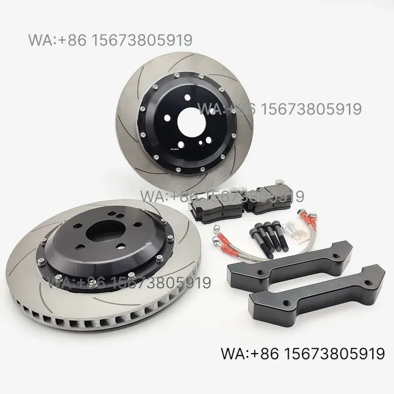 For  Wmwmnu  KLAKLE New Aviation Aluminum Alloy Drilled Hook Brake Disc Kit 410x34MM Front Wheel  Q7 Parts