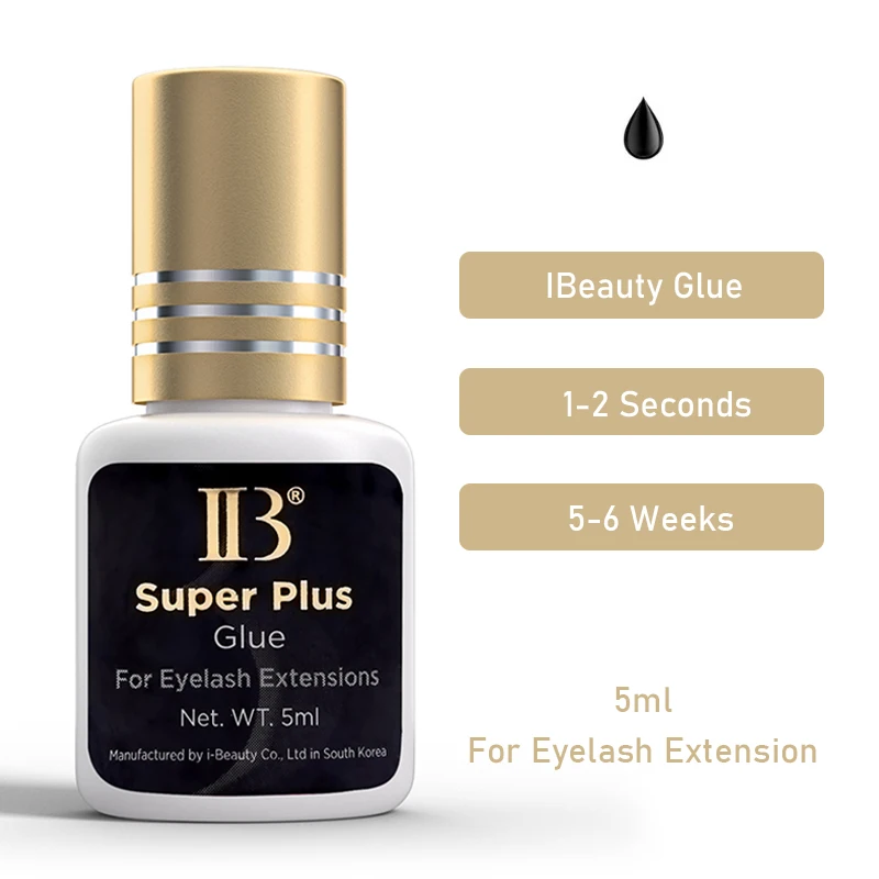 2 Bottles IBeauty Super Plus IB Glue Fake Eyelash Extension Korea 1s Fast Dry Long Lasting Makeup Tools Adhesive Supplies Golden