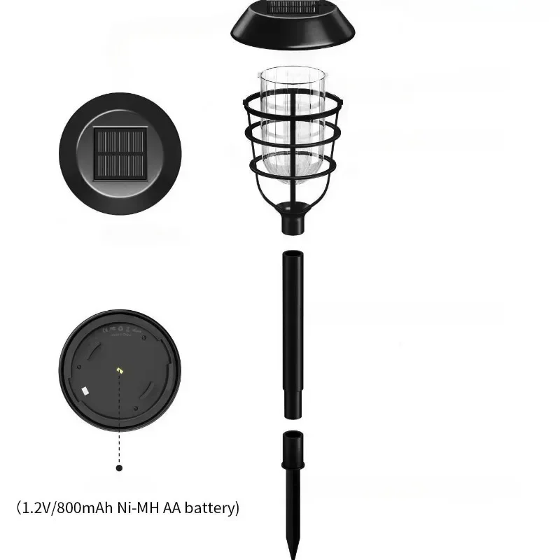 Luci solari per esterni a LED Lampadina a filamento di tungsteno Illuminazione per passerella per percorso solare Impermeabile Paesaggio Cortile Prato Vialetto