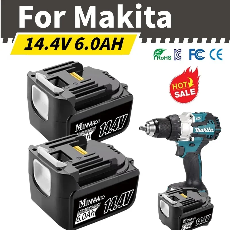 

Original Makita 5000mAh 14.4V Rechargeable Li-ion Battery For Makita 14V Power Tools 5.0Ah Batteries BL1460 BL1430 1415 194066-1