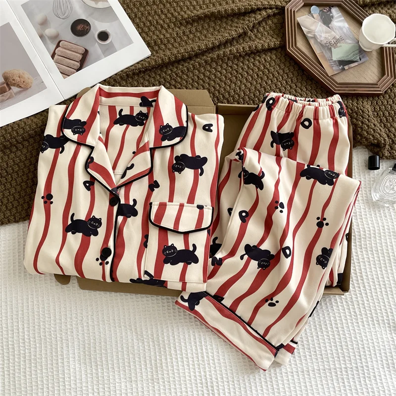 

Pajama Sets Padded Women Summer Linen Stripes Sleeveless Round Neck Capris Breathable Cooling Light Nightwear Thin Soft Jacquard