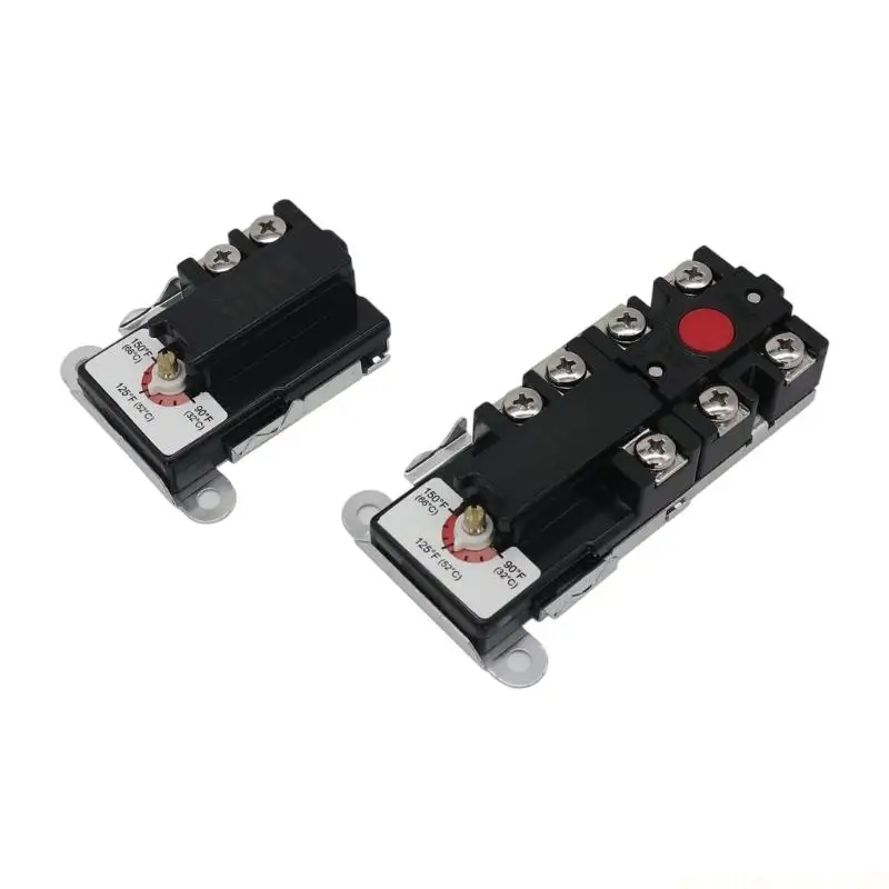 

J0MA Double Water Heater Thermostat Replacement Thermostat Easy Installation With Metal Housing And Safety Switches