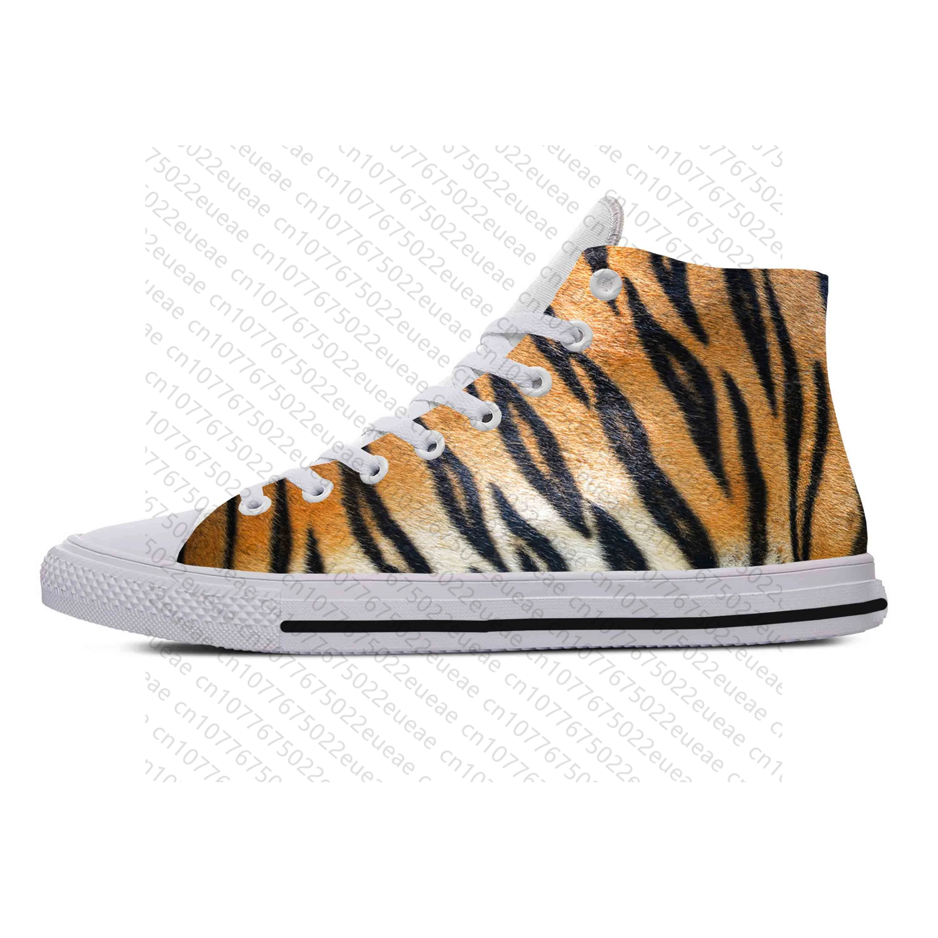 Zapatillas de tela informales con estampado 3D para hombre y mujer, zapatos con estampado de rayas de Tigre y Animal, zapatillas cómodas y transpirables de alta calidad